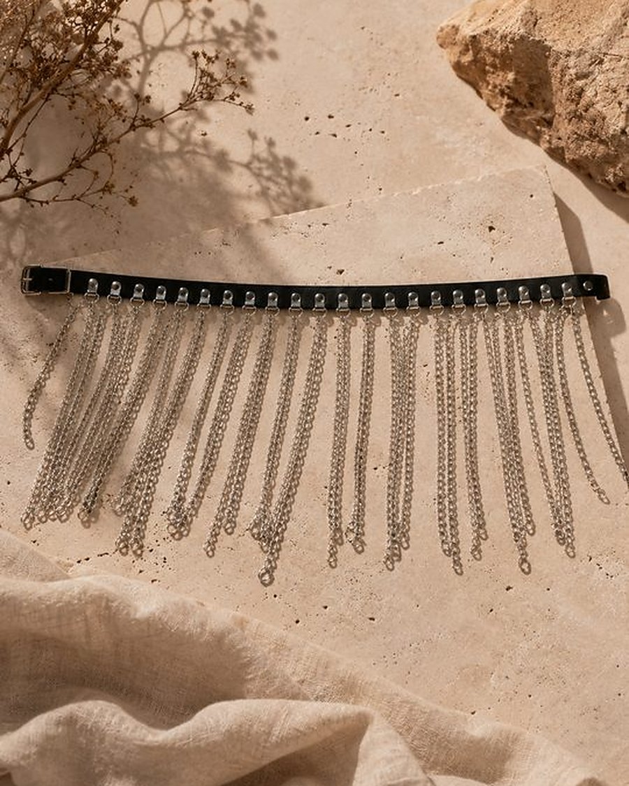 Ceinture Franges de Chaînes Argent