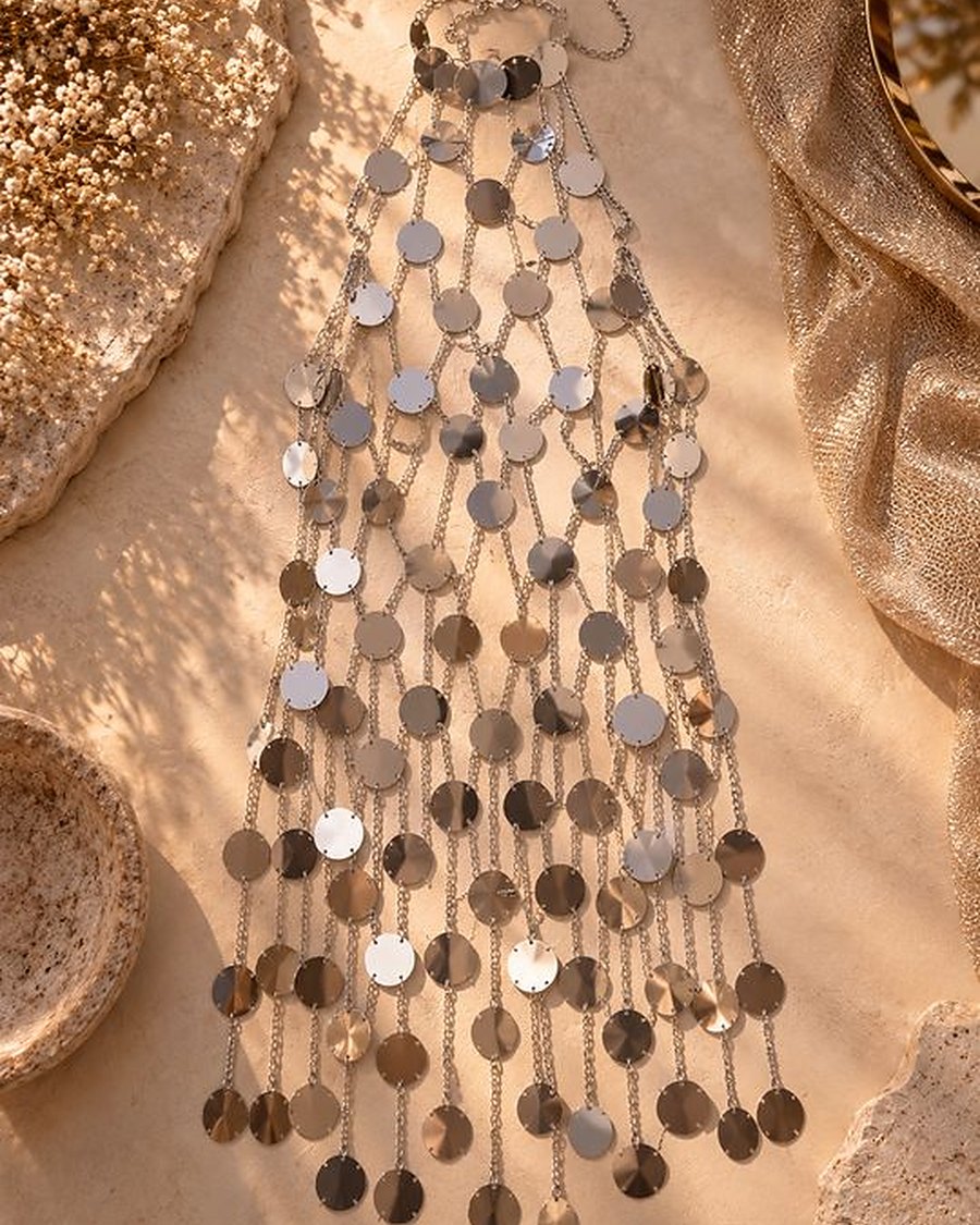 Robe Disques Métal Argent