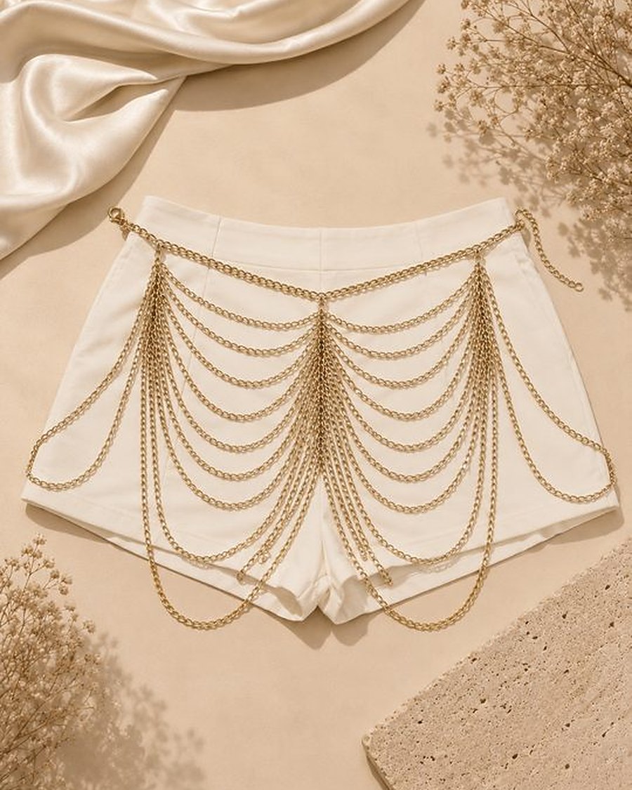 Ceinture Chaînes Dorées Multi-Rangs