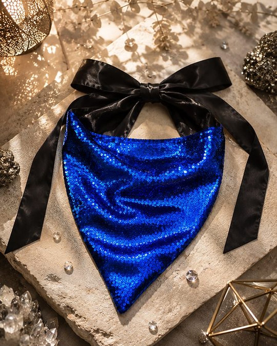 Bandana Sequins Bleu Royal