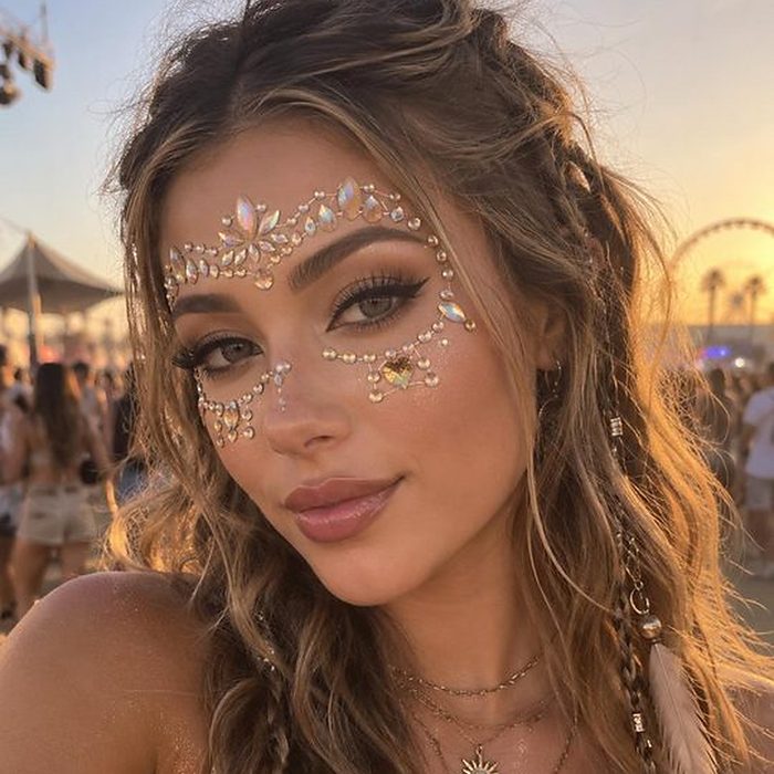 Face Gems Perles & Strass Blancs